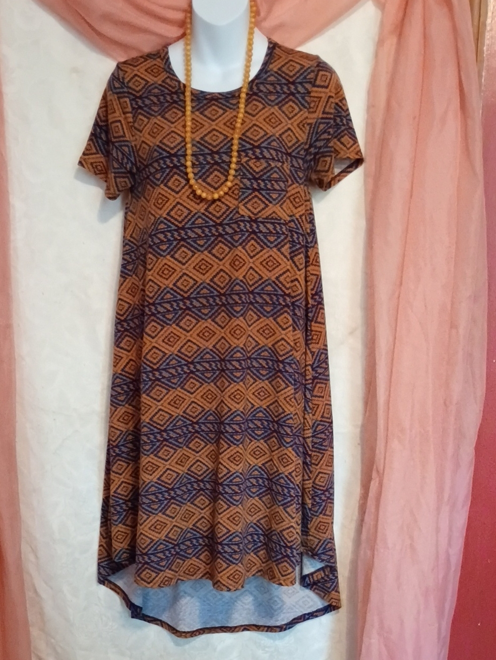 LuLaRoe Ladies Multicolor Geo Print Hi/Low Dress Sz XXS